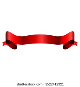 Isolated red ribbon image over a white background - Vector