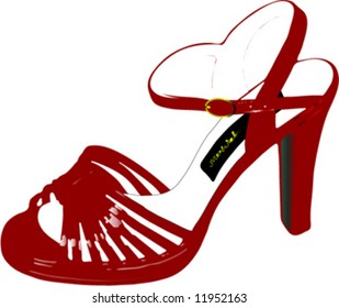 isolated red sandal