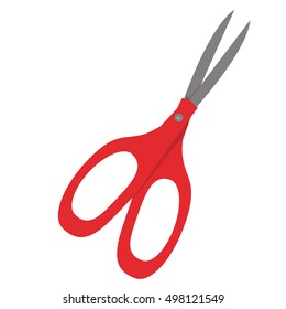 Isolated red scissors, School supply vector illustration