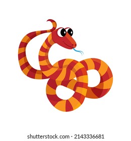 Isolated red snake animated animals jungle vector illustration