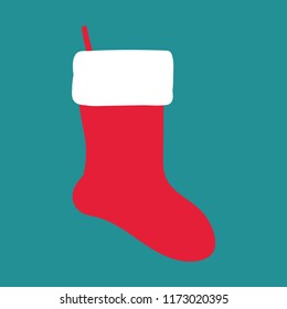  isolated, red sock for gifts