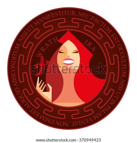 Isolated red stamp deadly sin - wrath