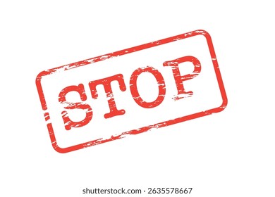 Isolated of Red stop sign on white background for traffic regulations warning symbol by EPS10 file illustration.