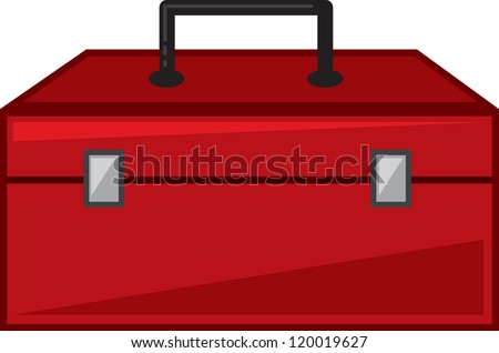 Isolated red toolbox cartoon closed