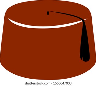 Isolated red Turkish fez (or tarboosh) with a black tassel on it - Eps10 vector graphics and illustration