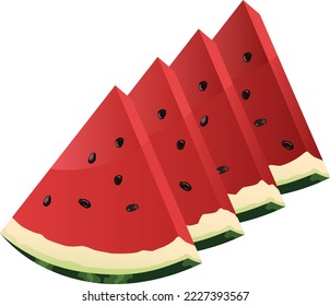 einzelne rote Wassermelonenscheibe