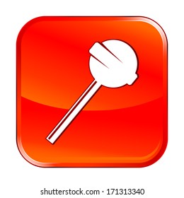 Isolated red web icon on white background