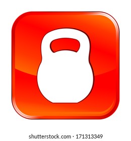 Isolated red web icon on white background