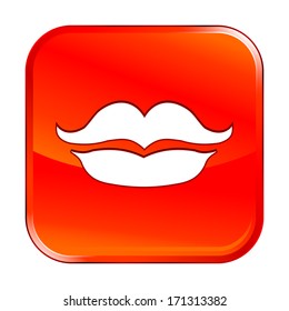 Isolated red web icon on white background