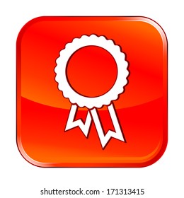 Isolated red web icon on white background