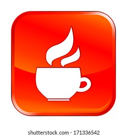 Isolated red web icon on white background