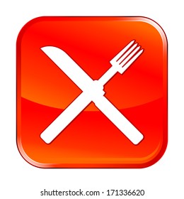 Isolated red web icon on white background