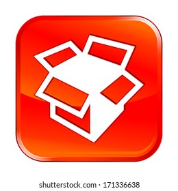 Isolated red web icon on white background