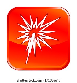 Isolated red web icon on white background