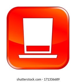 Isolated red web icon on white background