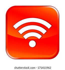 Isolated red web icon on white background