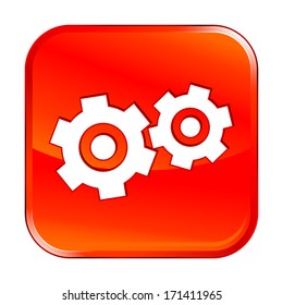 Isolated red web icon on white background