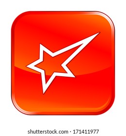 Isolated red web icon on white background