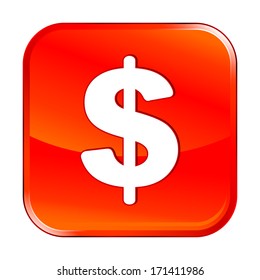 Isolated red web icon on white background