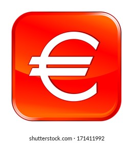 Isolated red web icon on white background