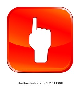 Isolated red web icon on white background
