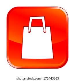 Isolated red web icon on white background