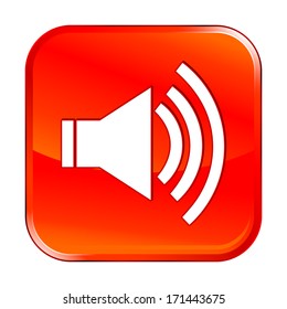 Isolated red web icon on white background