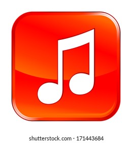 Isolated red web icon on white background