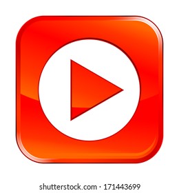 Isolated red web icon on white background