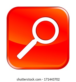Isolated red web icon on white background