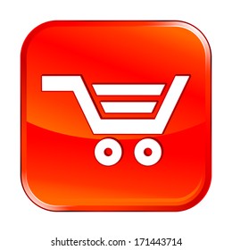 Isolated red web icon on white background