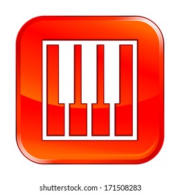 Isolated red web icon on white background