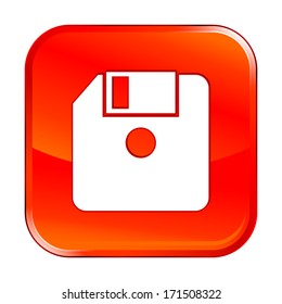 Isolated red web icon on white background
