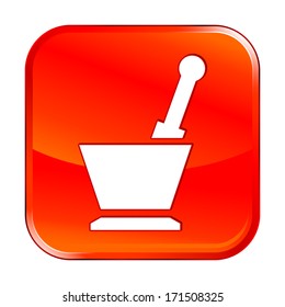 Isolated red web icon on white background