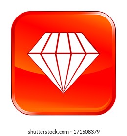 Isolated red web icon on white background