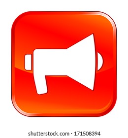 Isolated red web icon on white background
