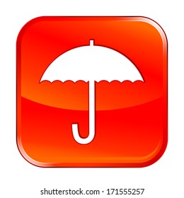 Isolated red web icon on white background