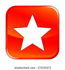 Isolated red web icon on white background