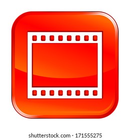 Isolated red web icon on white background