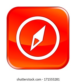 Isolated red web icon on white background