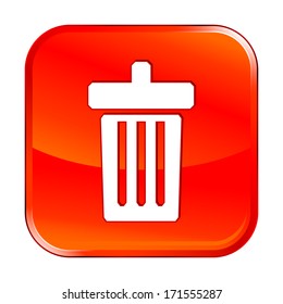 Isolated red web icon on white background