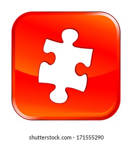 Isolated red web icon on white background