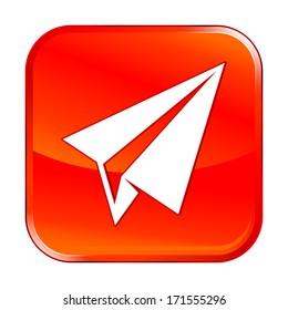 Isolated red web icon on white background