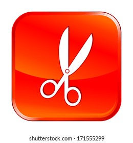 Isolated red web icon on white background