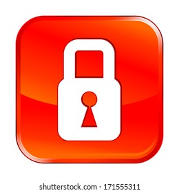 Isolated red web icon on white background
