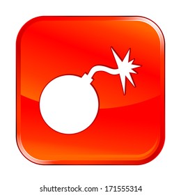 Isolated red web icon on white background