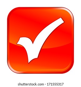 Isolated red web icon on white background