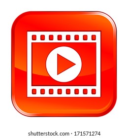 Isolated red web icon on white background