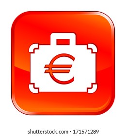 Isolated red web icon on white background