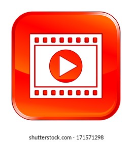 Isolated red web icon on white background
